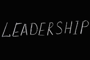 Chalkboard with handwritten word, "Leadership"